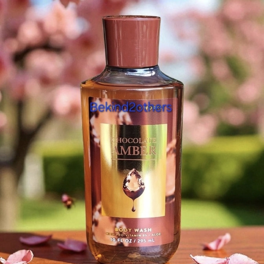 X1 Bath & Body Works CHOCOLATE AMBER SHOWER GEL/BODY WASH 10 oz NEW.